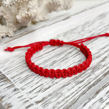 Load image into Gallery viewer, KNOTS OF LUCK - RED MACRAME BRACELET