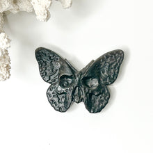 Load image into Gallery viewer, BLACK OBSIDIAN BUTTERFLY SKULL CARVING