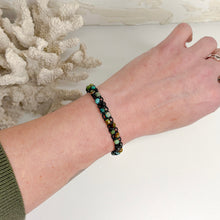 Load image into Gallery viewer, Adjustable macramé bracelet with 4mm faceted Turquoise gemstone beads