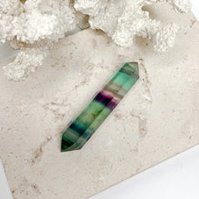 Load image into Gallery viewer, RAINBOW FLUORITE DOUBLE TERMINATED POINT