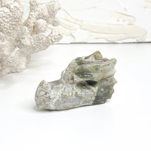 Load image into Gallery viewer, MOSS AGATE DRAGON HEAD CARVING