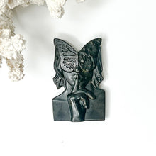 Load image into Gallery viewer, BLACK OBSIDIAN BUTTERFLY FACE CARVING