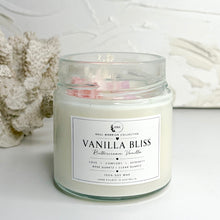 Load image into Gallery viewer, Vanilla Bliss Buttercream Vanilla soy candle with Rose Quartz and Clear Quartz crystals by Soul Warrior Collective