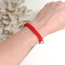 Load image into Gallery viewer, KNOTS OF LUCK - RED MACRAME BRACELET
