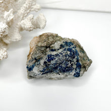 Load image into Gallery viewer, DUMORTIERITE RAW IN QUARTZ SPECIMEN