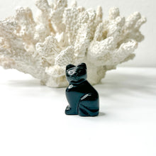 Load image into Gallery viewer, BLACK OBSIDIAN MINI CAT CARVING