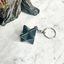 Load image into Gallery viewer, SHUNGITE MERKABAH KEY CHAIN