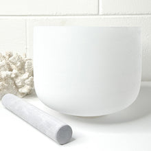 Load image into Gallery viewer, FROSTED QUARTZ SINGING BOWL 8” F (HEART CHAKRA)