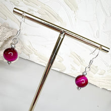 Load image into Gallery viewer, Red Tiger’s Eye Sterling Silver Earrings