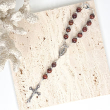 Load image into Gallery viewer, Mini crystal rosary beads with gemstone beads Madonna medal and crucifix
