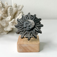 Load image into Gallery viewer, BLACK OBSIDIAN SUN & MOON CARVING