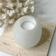 Load image into Gallery viewer, TUBE SELENITE TEA-LIGHT CANDLE HOLDER