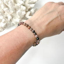 Load image into Gallery viewer, BLACK VEINED RHODONITE BRACELET
