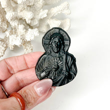 Load image into Gallery viewer, BLACK OBSIDIAN JESUS CARVING