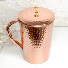 Load image into Gallery viewer, 2L hammered copper water jug with lid and handle – Soul Warrior Collective