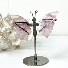 Load image into Gallery viewer, FLUORITE BUTTERFLY WINGS ON STAND