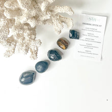 Load image into Gallery viewer, Grounding Crystal Kit with Black Tourmaline, Tiger’s Eye, Apache Tears, Shungite and Hematite