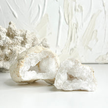 Load image into Gallery viewer, CLEAR QUARTZ MINI GEODE PAIR