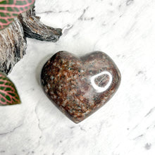 Load image into Gallery viewer, GARNET IN BLACK TOURMALINE AND QUARTZ HEART