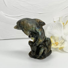 Load image into Gallery viewer, LABRADORITE DOLPHIN CARVING