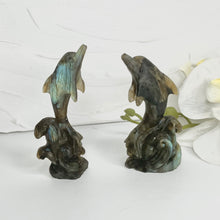 Load image into Gallery viewer, LABRADORITE DOLPHIN CARVING