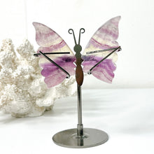 Load image into Gallery viewer, FLUORITE BUTTERFLY WINGS ON STAND
