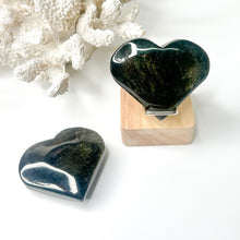 Load image into Gallery viewer, GOLD SHEEN OBSIDIAN HEART
