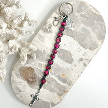 Load image into Gallery viewer, POCKET ROSARY - CRYSTAL PRAYER &amp; PROTECTION KEYRING
