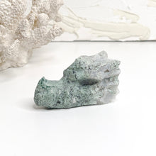 Load image into Gallery viewer, MOSS AGATE DRAGON HEAD CARVING
