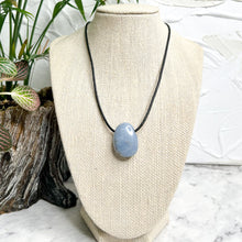 Load image into Gallery viewer, ANGELITE TUMBLED PENDANT NECKLACE
