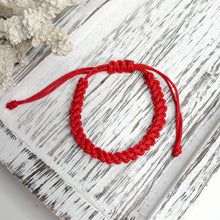 Load image into Gallery viewer, KNOTS OF LUCK - RED MACRAME BRACELET
