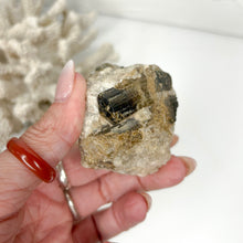 Load image into Gallery viewer, BLACK TOURMALINE IN QUARTZ RAW SPECIMEN
