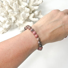 Load image into Gallery viewer, BLACK VEINED RHODONITE BRACELET
