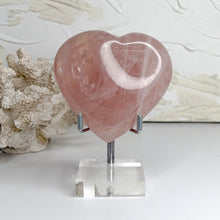 Load image into Gallery viewer, Polished Rose Quartz heart crystal – natural pink crystal for love and self-love
