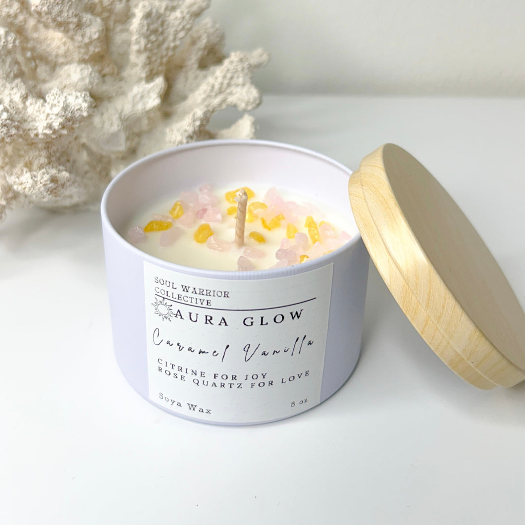 AURA GLOW CARAMEL VANILLA CANDLE