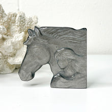 Load image into Gallery viewer, SILVER SHEEN OBSIDIAN HORSE CARVING

