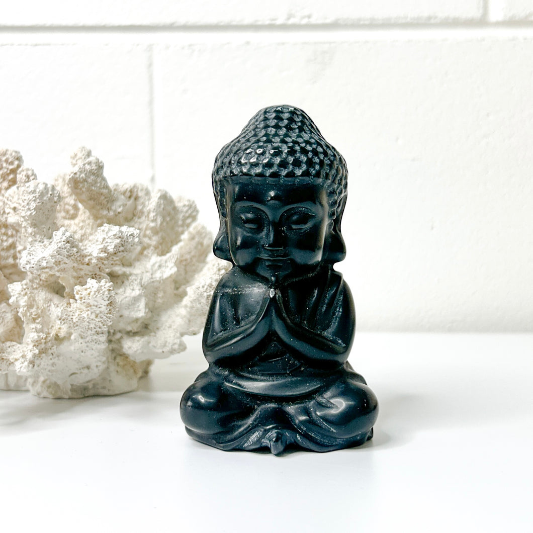 BLACK OBSIDIAN BUDDHA