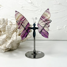 Load image into Gallery viewer, RAINBOW FLUORITE BUTTERFLY WINGS ON STAND
