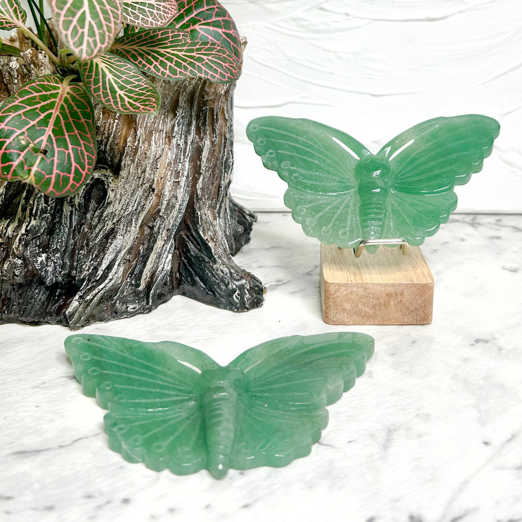 GREEN AVENTURINE BUTTERFLY CARVING