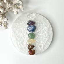 Load image into Gallery viewer, SELENITE ENGRAVED CHARGING PLATE
