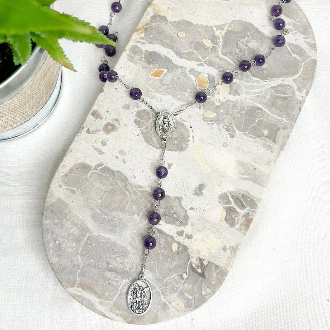 AMETHYST ROSARY BEADS