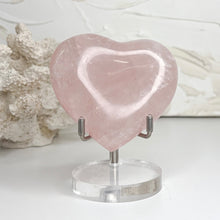 Load image into Gallery viewer, Polished Rose Quartz heart crystal – natural pink crystal for love and self-love
