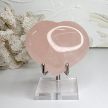 Load image into Gallery viewer, Polished Rose Quartz heart crystal – natural pink crystal for love and self-love
