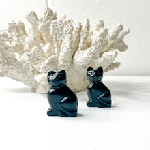 Load image into Gallery viewer, BLACK OBSIDIAN MINI CAT CARVING
