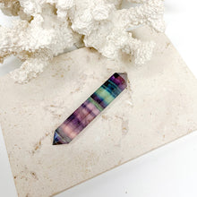 Load image into Gallery viewer, RAINBOW FLUORITE DOUBLE TERMINATED POINT
