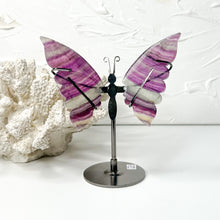 Load image into Gallery viewer, RAINBOW FLUORITE BUTTERFLY WINGS ON STAND
