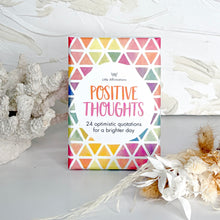 Load image into Gallery viewer, Positive Thoughts Little Affirmations set with 24 uplifting quotation cards for daily inspiration
