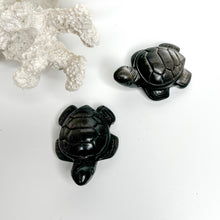 Load image into Gallery viewer, SILVER SHEEN OBSIDIAN TURTLE
