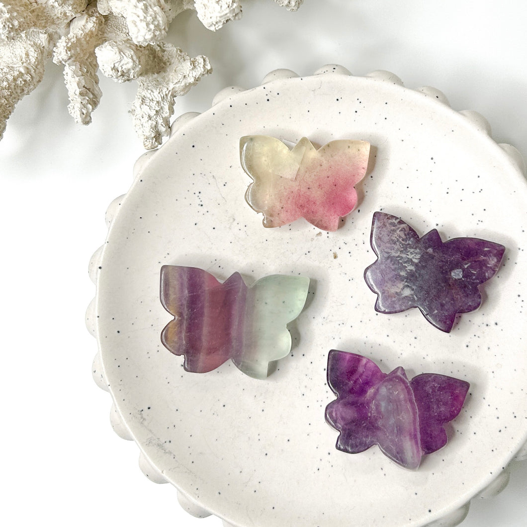 FLUORITE BUTTERFLY  CARVING