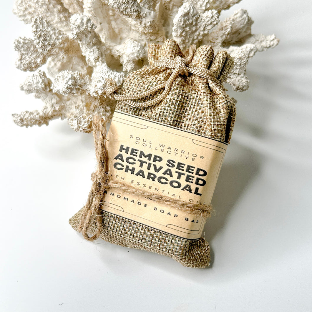 HEMP SEED ACTIVATED CHARCOAL SOAP BAR